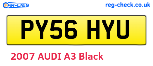 PY56HYU are the vehicle registration plates.