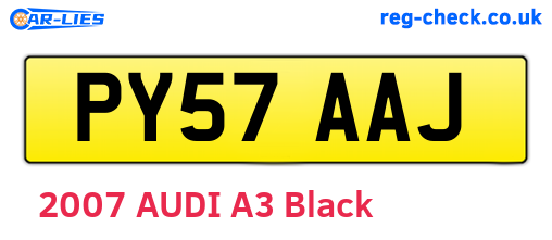PY57AAJ are the vehicle registration plates.