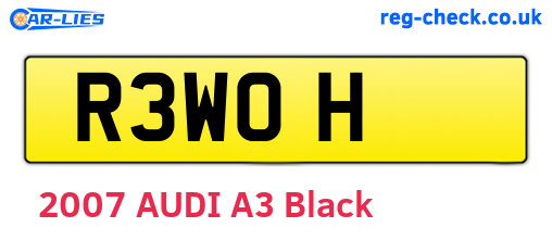 R3WOH are the vehicle registration plates.