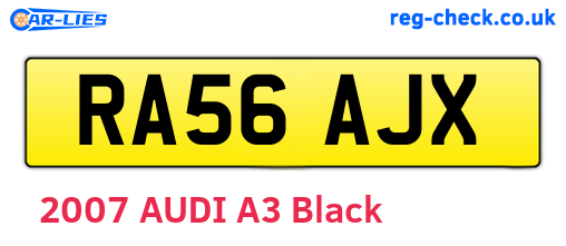 RA56AJX are the vehicle registration plates.