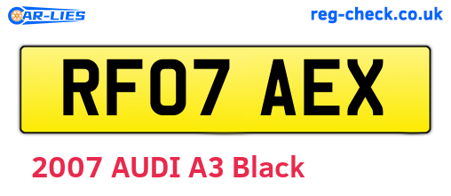 RF07AEX are the vehicle registration plates.