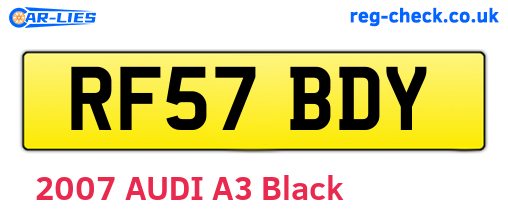 RF57BDY are the vehicle registration plates.