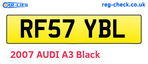 RF57YBL are the vehicle registration plates.