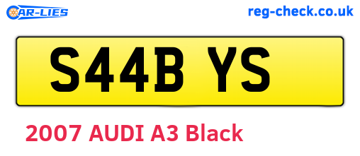 S44BYS are the vehicle registration plates.