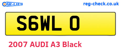 S6WLO are the vehicle registration plates.