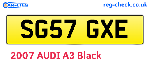 SG57GXE are the vehicle registration plates.
