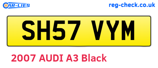 SH57VYM are the vehicle registration plates.