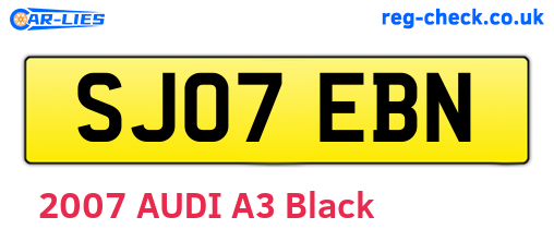 SJ07EBN are the vehicle registration plates.