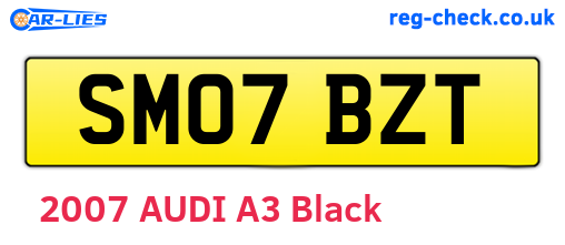 SM07BZT are the vehicle registration plates.