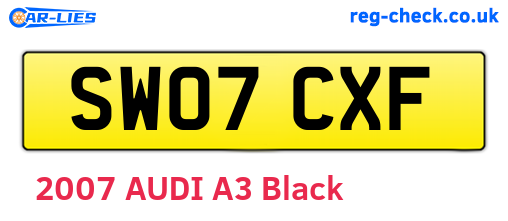 SW07CXF are the vehicle registration plates.