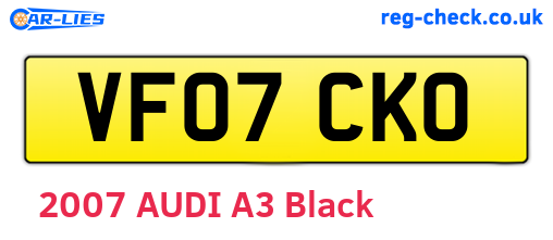 VF07CKO are the vehicle registration plates.