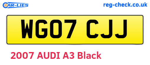 WG07CJJ are the vehicle registration plates.