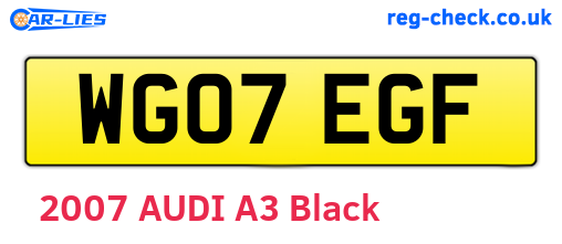 WG07EGF are the vehicle registration plates.