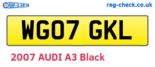 WG07GKL are the vehicle registration plates.