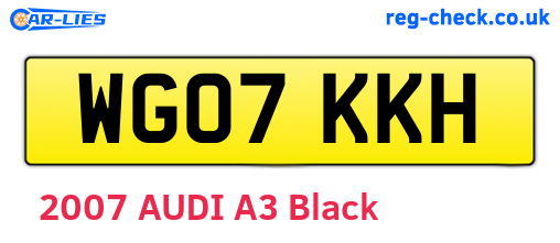 WG07KKH are the vehicle registration plates.