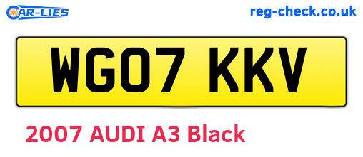 WG07KKV are the vehicle registration plates.