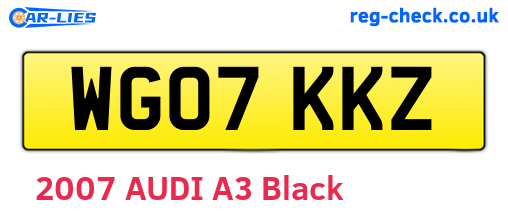 WG07KKZ are the vehicle registration plates.