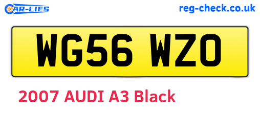 WG56WZO are the vehicle registration plates.
