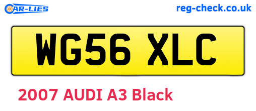 WG56XLC are the vehicle registration plates.