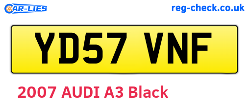 YD57VNF are the vehicle registration plates.