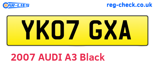 YK07GXA are the vehicle registration plates.
