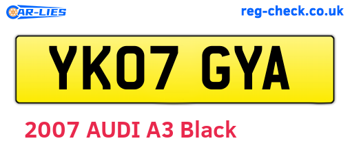YK07GYA are the vehicle registration plates.