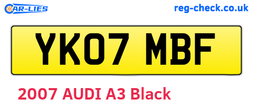 YK07MBF are the vehicle registration plates.