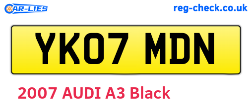 YK07MDN are the vehicle registration plates.