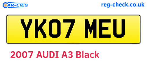 YK07MEU are the vehicle registration plates.