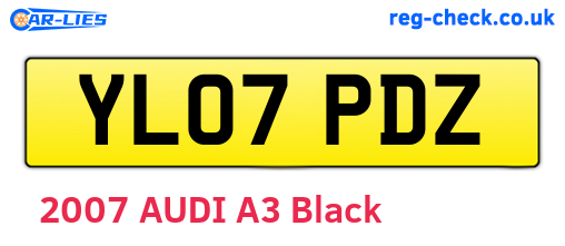 YL07PDZ are the vehicle registration plates.