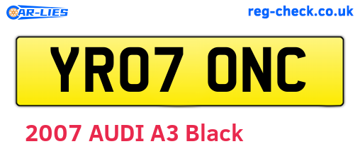 YR07ONC are the vehicle registration plates.