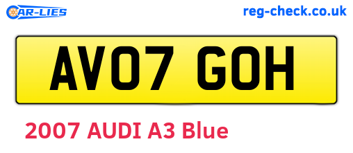AV07GOH are the vehicle registration plates.