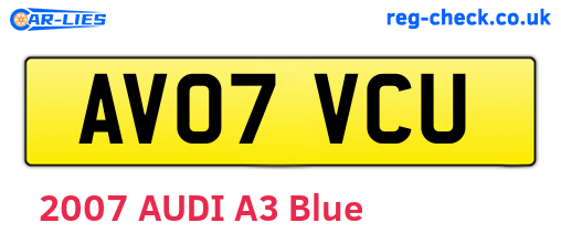 AV07VCU are the vehicle registration plates.
