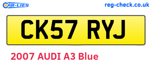 CK57RYJ are the vehicle registration plates.