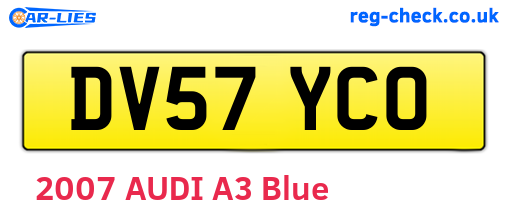 DV57YCO are the vehicle registration plates.