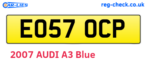 EO57OCP are the vehicle registration plates.