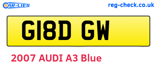G18DGW are the vehicle registration plates.