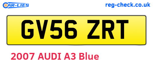 GV56ZRT are the vehicle registration plates.