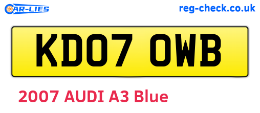 KD07OWB are the vehicle registration plates.