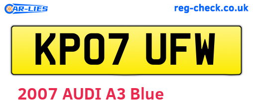 KP07UFW are the vehicle registration plates.