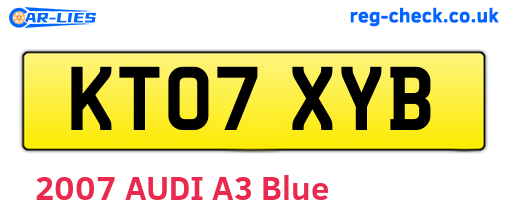 KT07XYB are the vehicle registration plates.