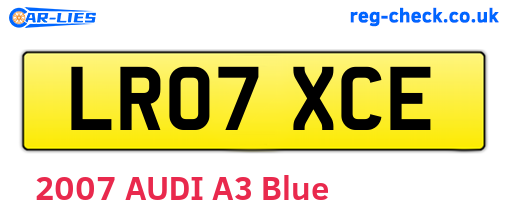 LR07XCE are the vehicle registration plates.