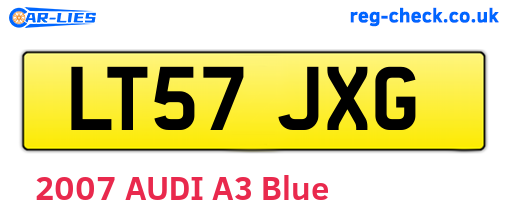 LT57JXG are the vehicle registration plates.