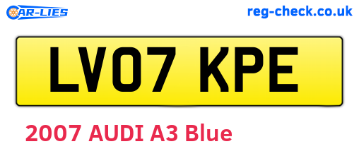 LV07KPE are the vehicle registration plates.