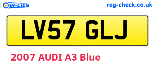 LV57GLJ are the vehicle registration plates.