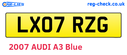 LX07RZG are the vehicle registration plates.
