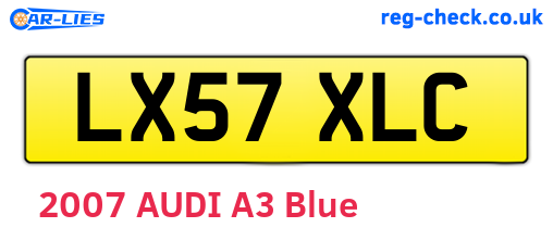 LX57XLC are the vehicle registration plates.