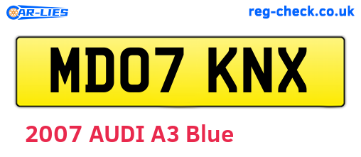 MD07KNX are the vehicle registration plates.