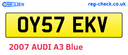OY57EKV are the vehicle registration plates.
