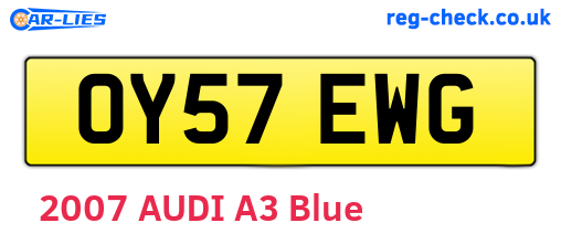 OY57EWG are the vehicle registration plates.